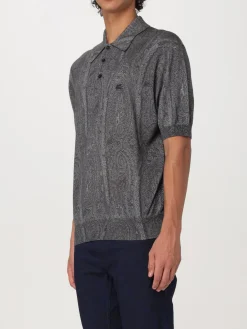 Polo Etro in seta e cashmere con stampa Paisley