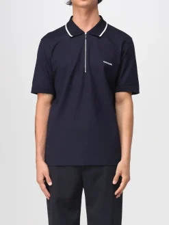 Polo Ferragamo in cotone con zip interrotta