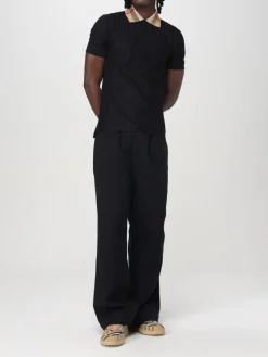 Polo in cotone con collo check Burberry