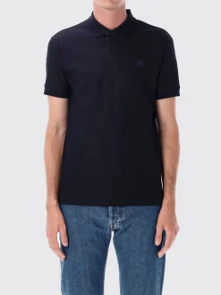 Polo in cotone con logo Burberry