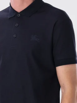 Polo in cotone con logo Burberry