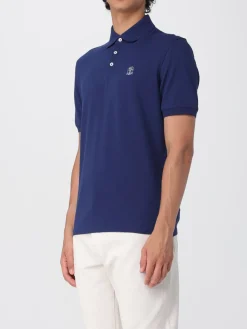 Polo in cotone con logo Brunello Cucinelli