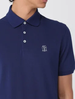 Polo in cotone con logo Brunello Cucinelli