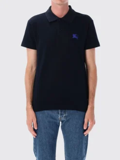 Polo in cotone con logo Burberry