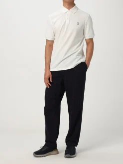 Polo in cotone con logo Brunello Cucinelli