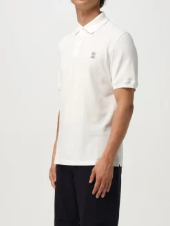 Polo in cotone con logo Brunello Cucinelli