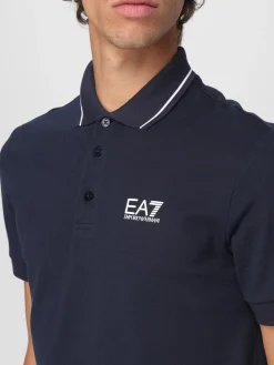 Polo in cotone con logo Ea7