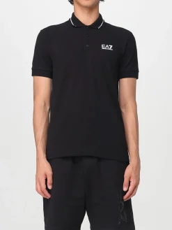 Polo in cotone con logo Ea7