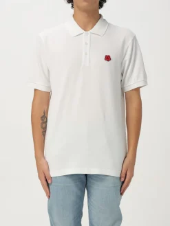 Polo in cotone con logo fiore Kenzo