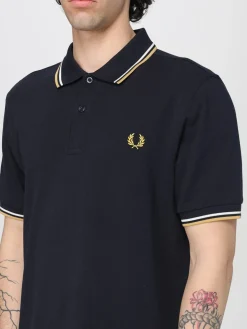 Polo in cotone con logo ricamato Fred Perry