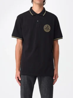 Polo in cotone con logo Versace Jeans Couture