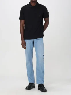 Polo in cotone organico con logo Ferrari