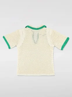 Polo in maglia di cotone all'uncinetto Bonpoint