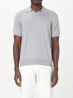 Polo in maglia di cotone Burnello Cucinelli