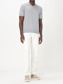 Polo in maglia di cotone Burnello Cucinelli