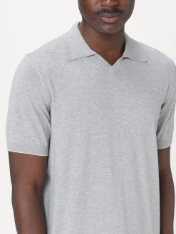 Polo in maglia di cotone Burnello Cucinelli