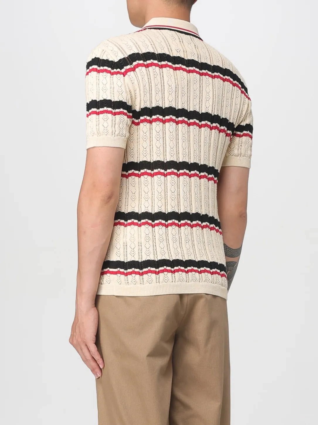 Polo in maglia di cotone a righe Valentino