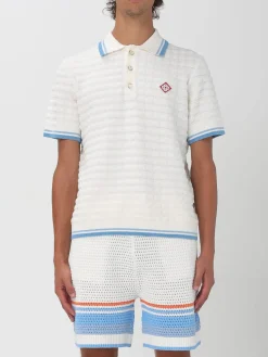 Polo in maglia di cotone con logo Casablanca
