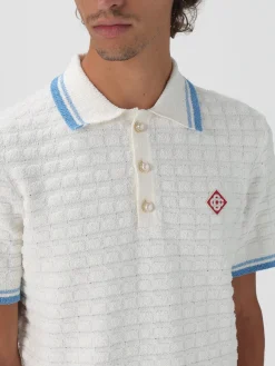 Polo in maglia di cotone con logo Casablanca