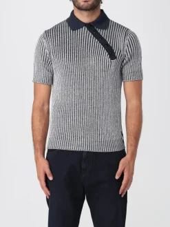 Polo in maglia di viscosa a coste Fendi