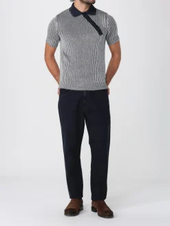 Polo in maglia di viscosa a coste Fendi