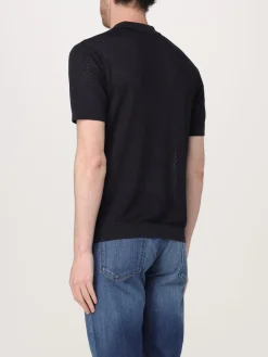 Polo in maglia Emporio Armani a micro fantasia