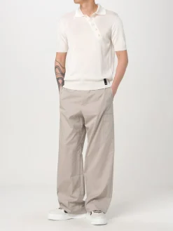 Polo in viscosa con bottoni diagonali Fendi