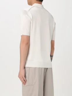 Polo in viscosa con bottoni diagonali Fendi