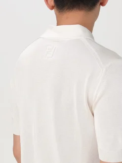 Polo in viscosa con bottoni diagonali Fendi