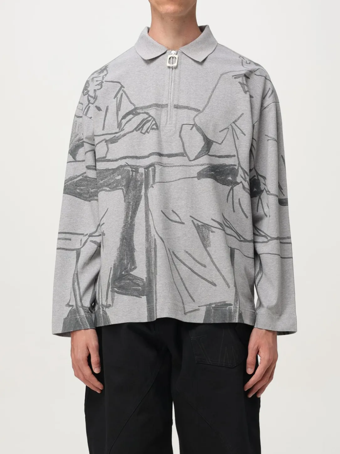 Polo JW Anderson in cotone stampato