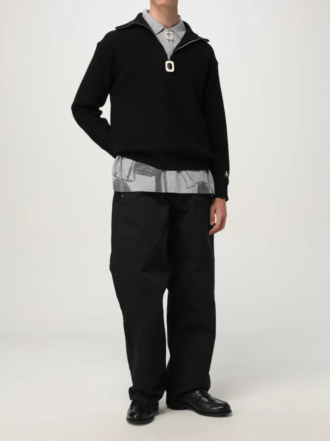 Polo JW Anderson in cotone stampato