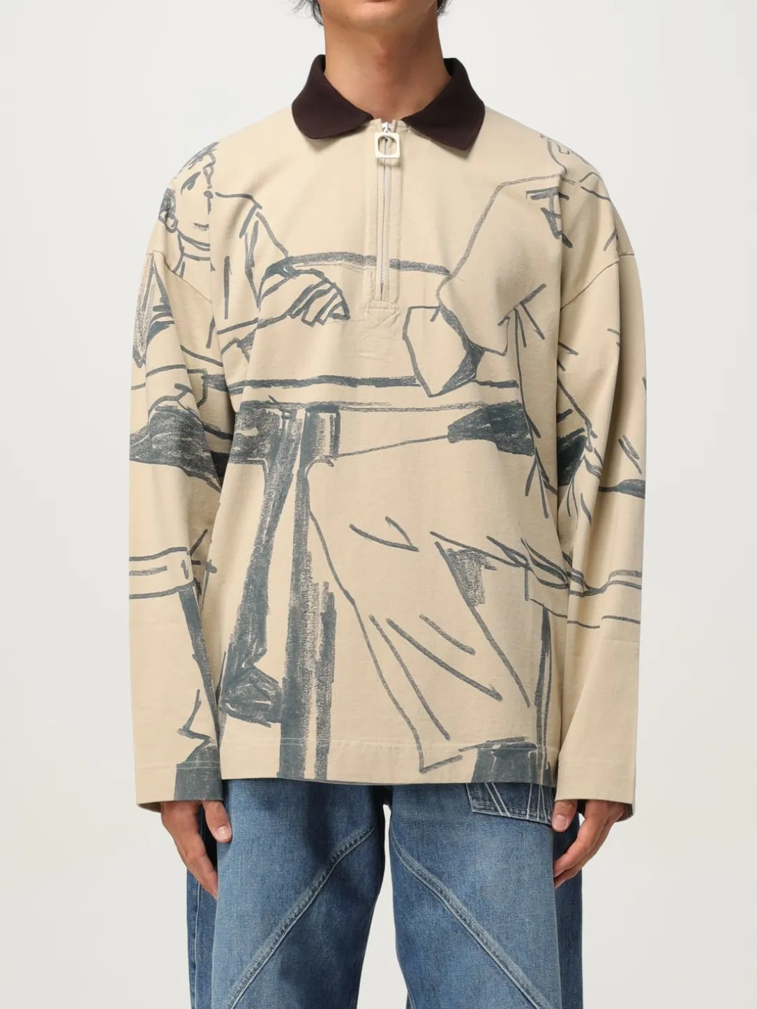 Polo JW Anderson in cotone stampato