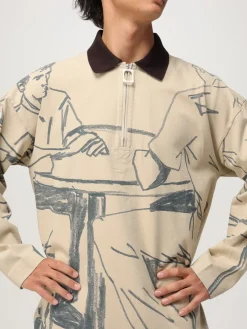 Polo JW Anderson in cotone stampato