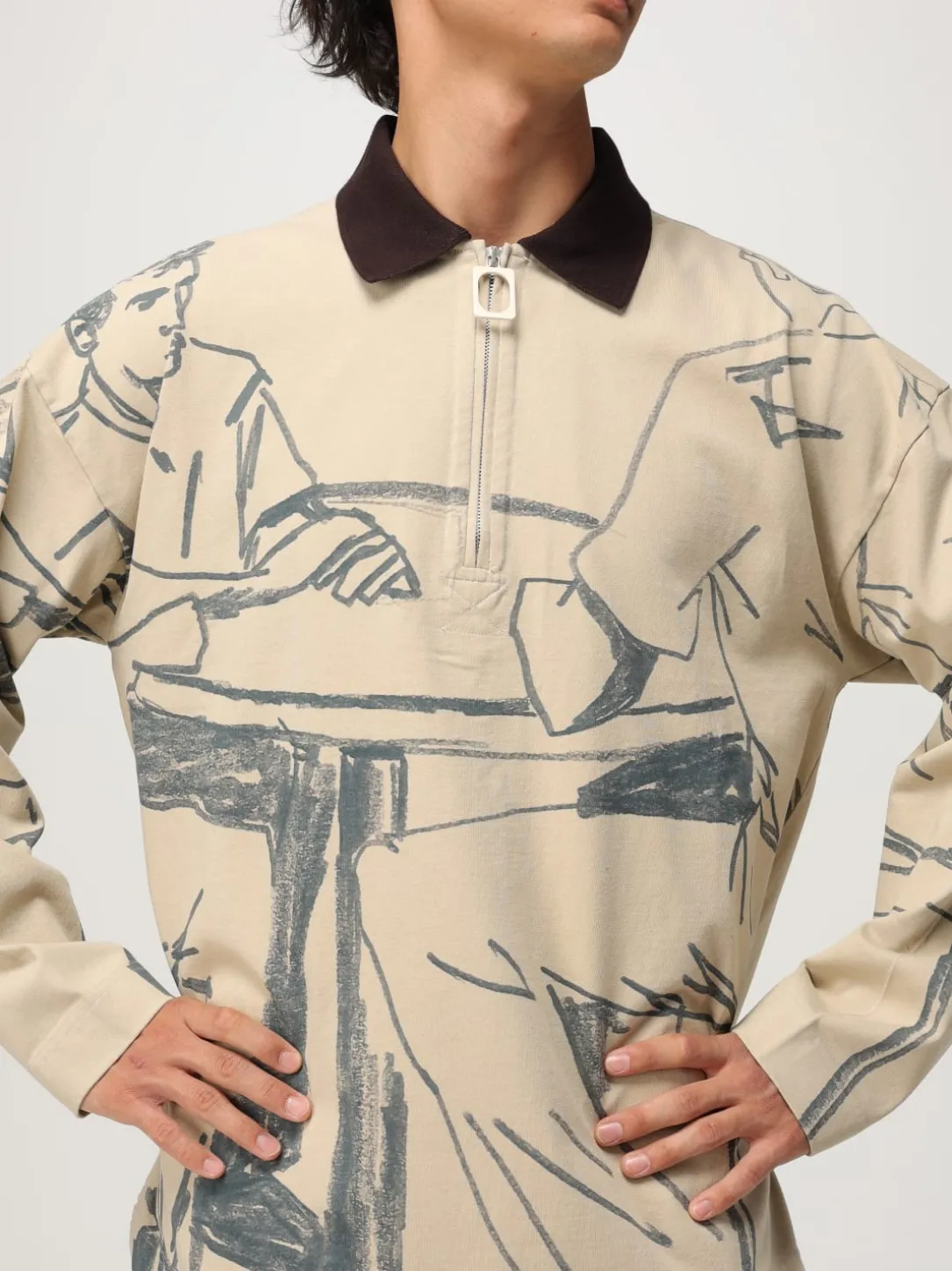 Polo JW Anderson in cotone stampato