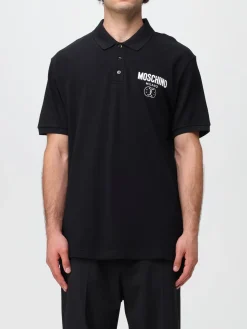 Polo Moschino Couture in cotone con logo