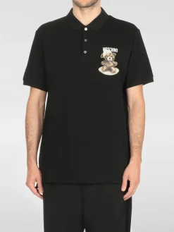 Polo Moschino Couture in cotone con logo