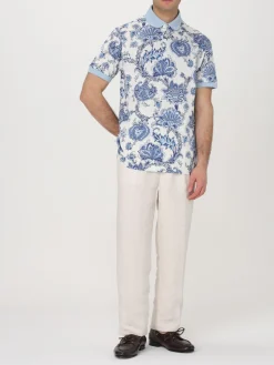 Polo Pegaso Etro in cotone paisley