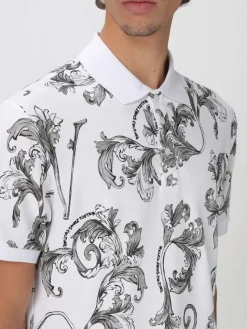 Polo Versace Jeans Couture in cotone con stampa Baroque