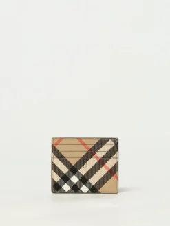 Portacarte di credito Burberry in cotone spalmato