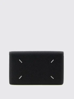 Portacarte di credito Four Stitch Maison Margiela in pelle a grana