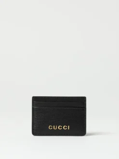 Portacarte di credito Gucci in pelle goffrata