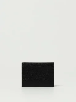 Portacarte di credito Thom Browne in pelle a grana
