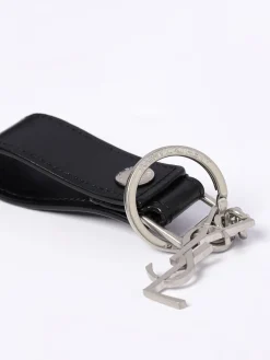 Portachiavi Cassandre Saint Laurent in pelle ed ottone