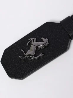 Portachiavi in pelle bovina con logo Ferrari