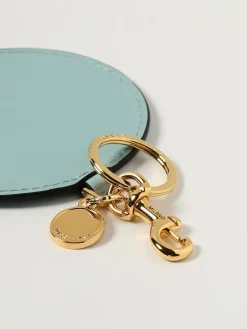 Portachiavi in pelle con logo Moschino Couture