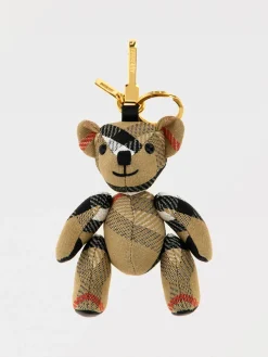 Portachiavi Thomas Burberry in cashmere e pelle