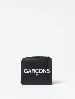 Portafoglio Comme Des Garçons in pelle con stampa logo