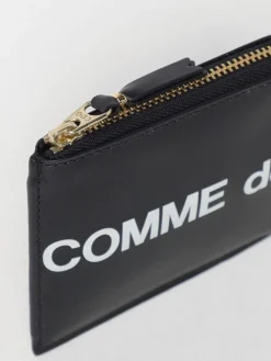 Portafoglio Comme Des Garçons in pelle con stampa logo