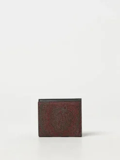 Portafoglio Etro in cotone spalmato e pelle con logo