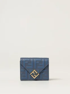 Portafoglio FF Diamonds Fendi in pelle con monogram FF embossed